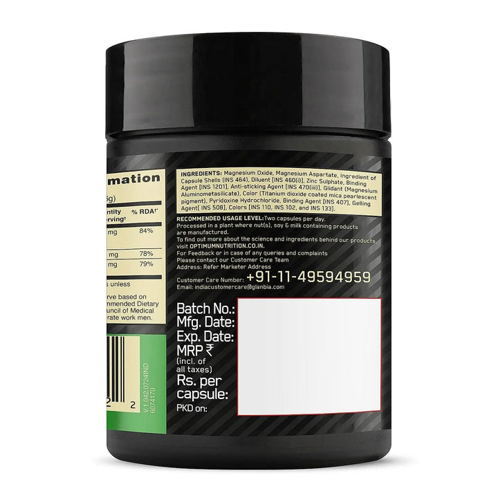Optimum Nutrition Zinc Magnesium Aspartate (ZMA) - 60 Capsules - Halt