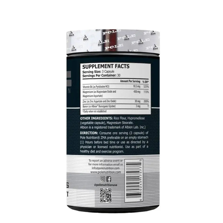 Pole Nutrition ZMA – 90 Veg Capsules - Halt