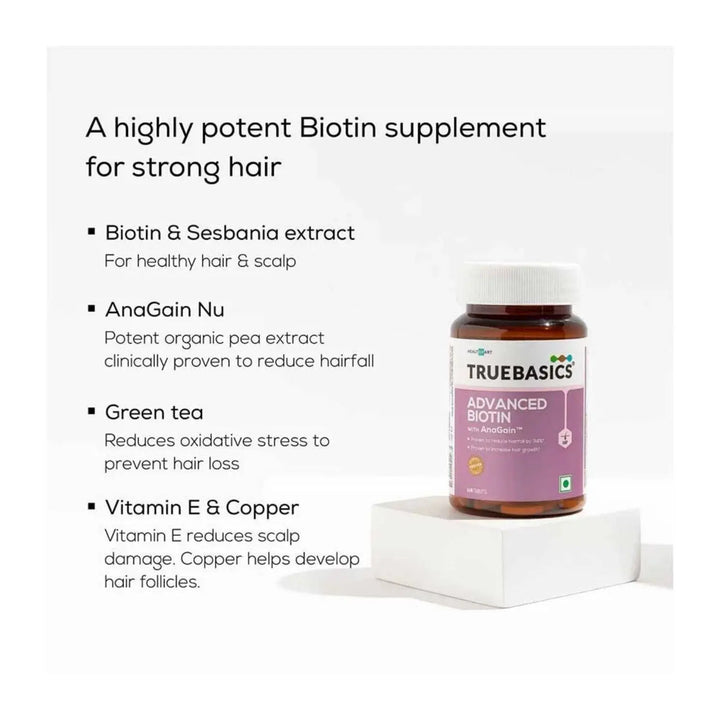 TrueBasics Advanced Biotin with Anagain, 60 tablet(s) - Halt
