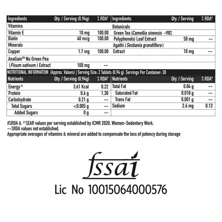 TrueBasics Advanced Biotin with Anagain, 60 tablet(s) - Halt