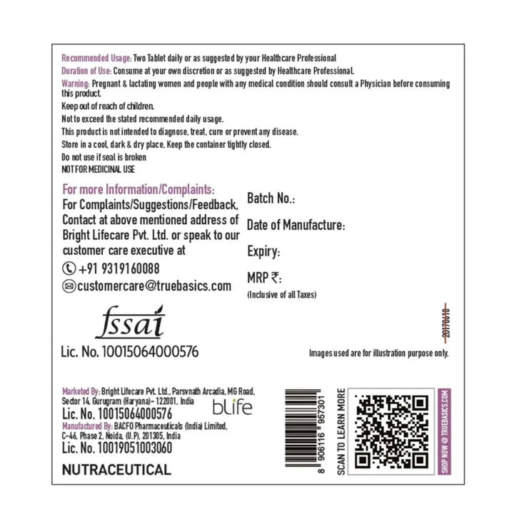 TrueBasics Advanced Biotin with Anagain, 60 tablet(s) - Halt