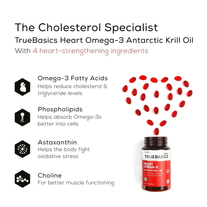 TrueBasics Heart Omega-3 Antarctic Krill Oil, 30 capsules - Halt