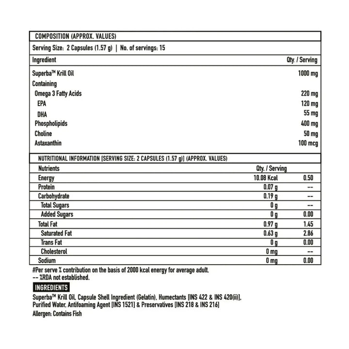 TrueBasics Heart Omega-3 Antarctic Krill Oil, 30 capsules - Halt