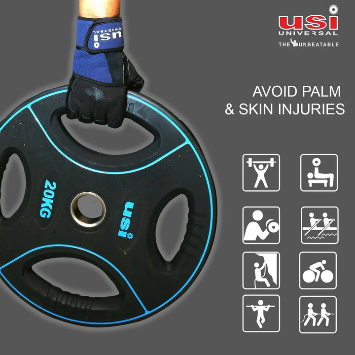 USI Universal Gym Gloves, 733GG Fitness Gloves For Men & Women (No return no exchange) - Halt