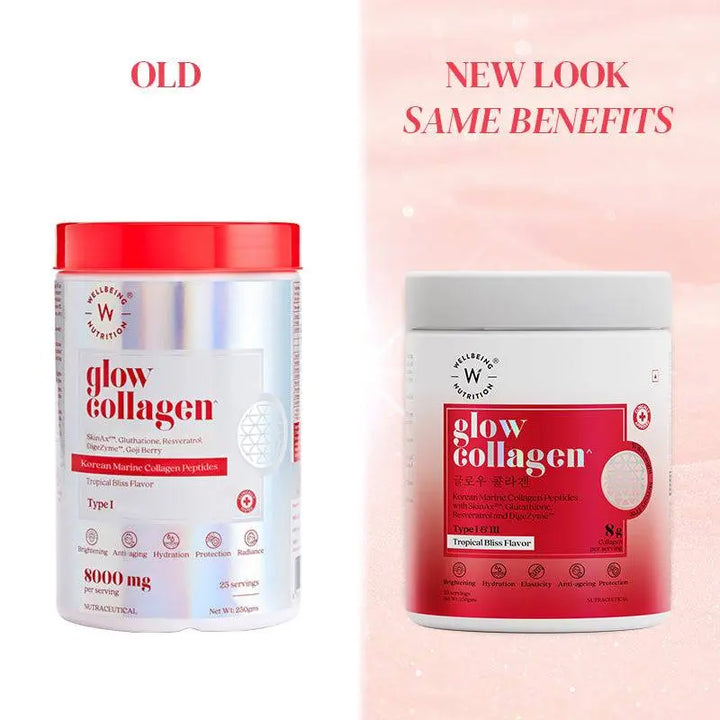 Wellbeing Nutrition Glow Collagen for Men & Women, 250g - Halt