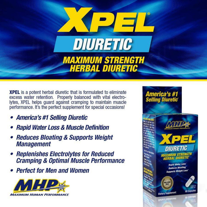 M.H.P. Xpel Diuretic (80 Capsules) - Halt