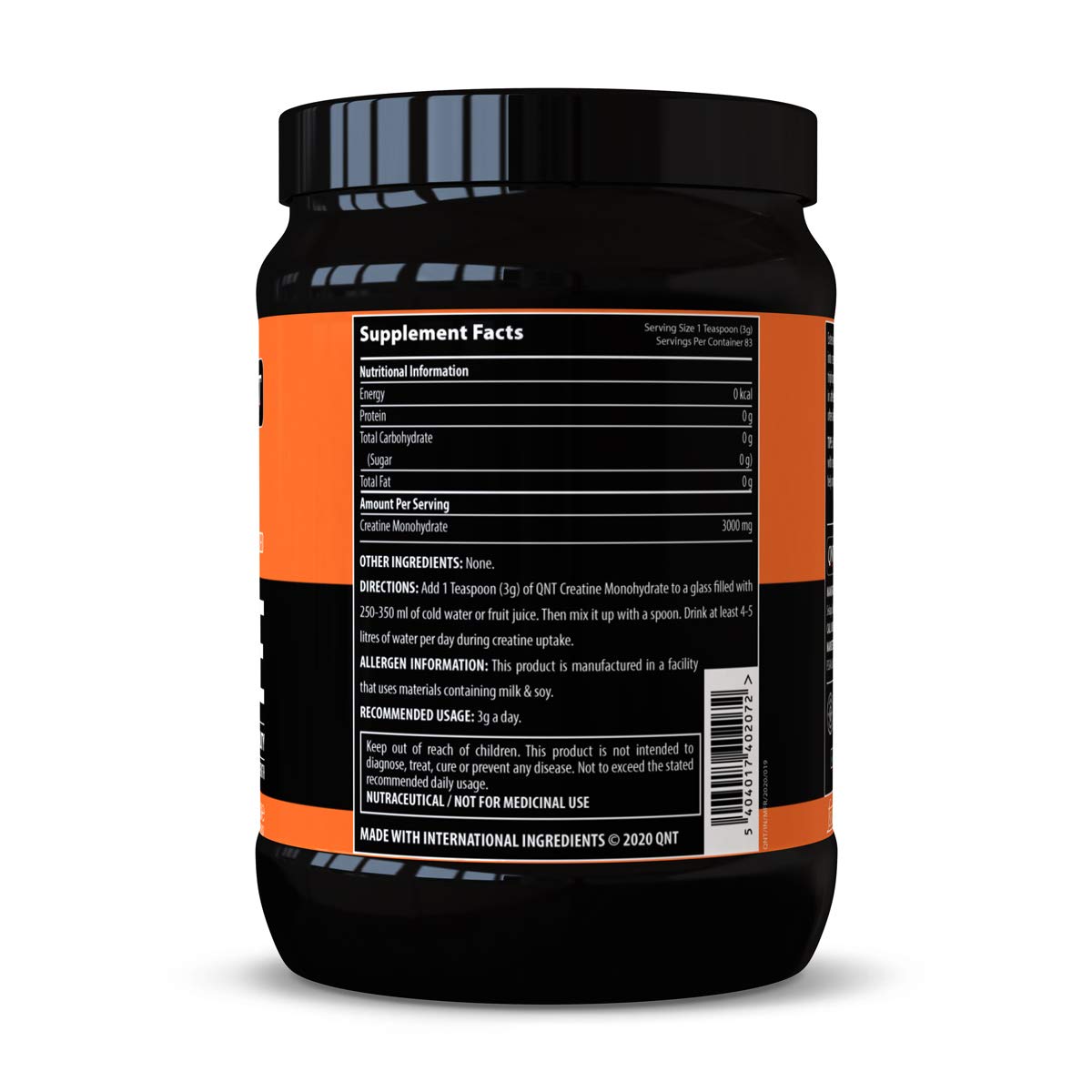 QNT Creatine Monohydrate, Improves Performance, 250g, 83 Servings