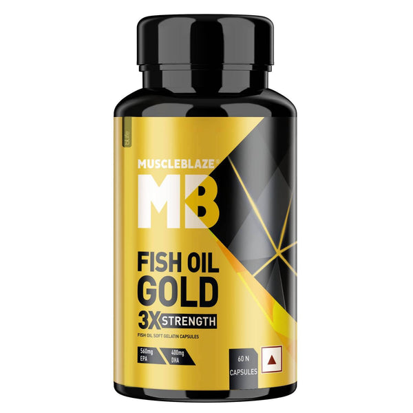 MuscleBlaze Fish Oil Gold Soft Gelatin Capsule (60 Capsules) - Halt