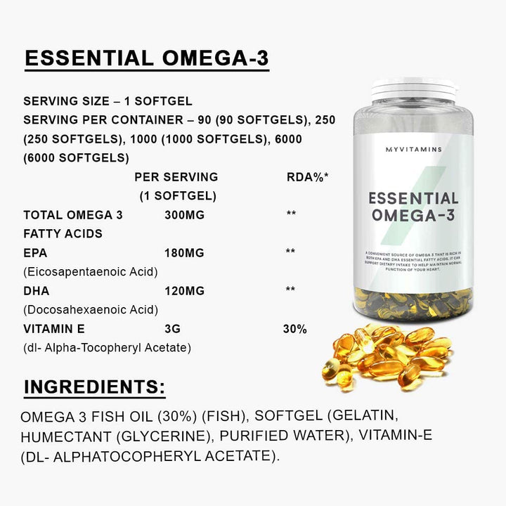 MYPROTEIN Essential Omega-3 250 Softgels - Halt