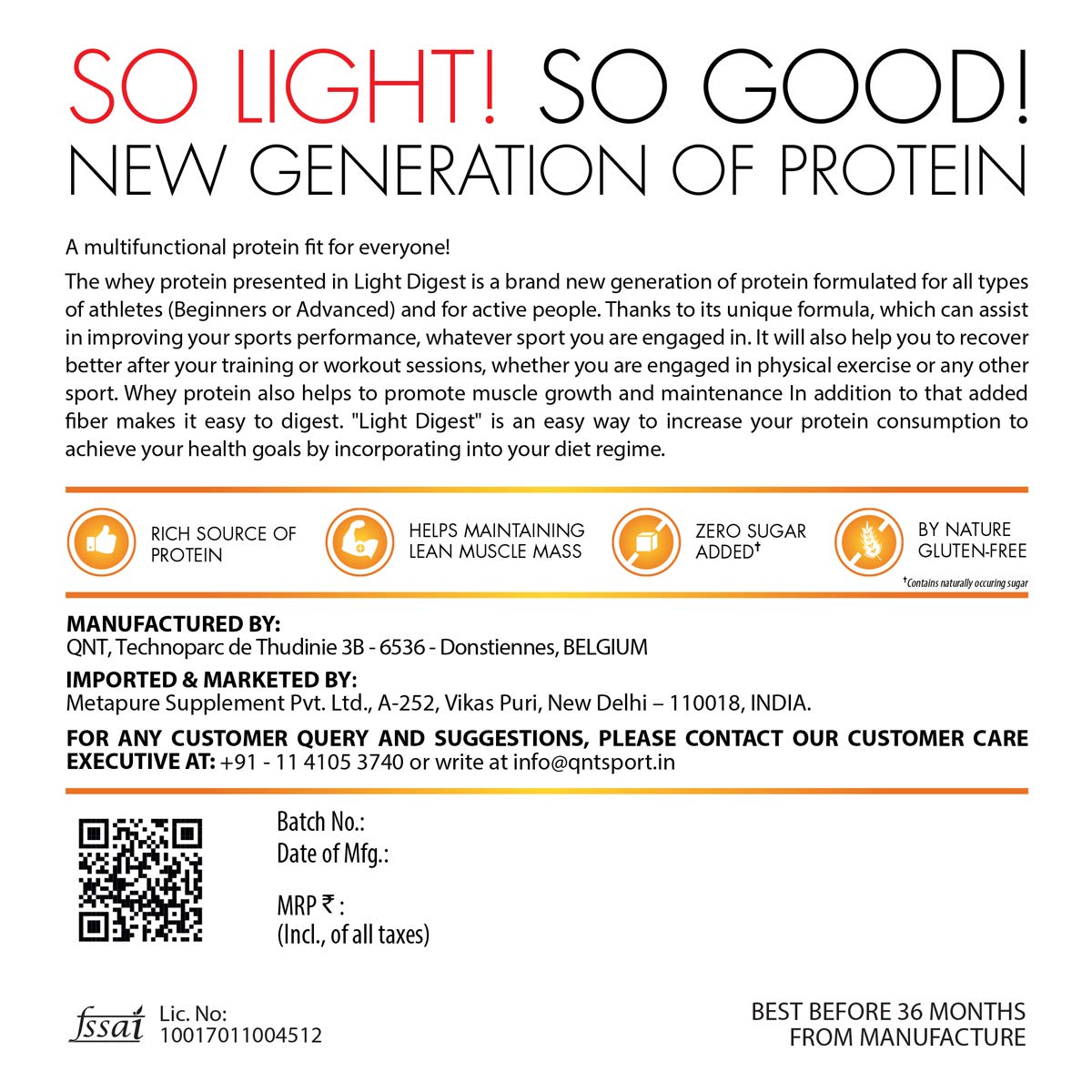QNT Light Digest Whey Protein 908g