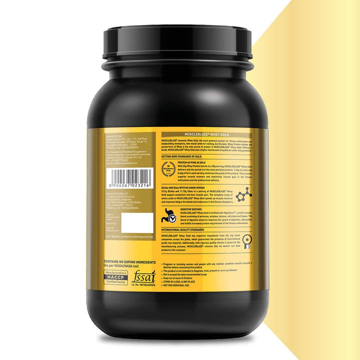 MuscleBlaze Whey Gold, 100% Whey Protein Isolate - Halt