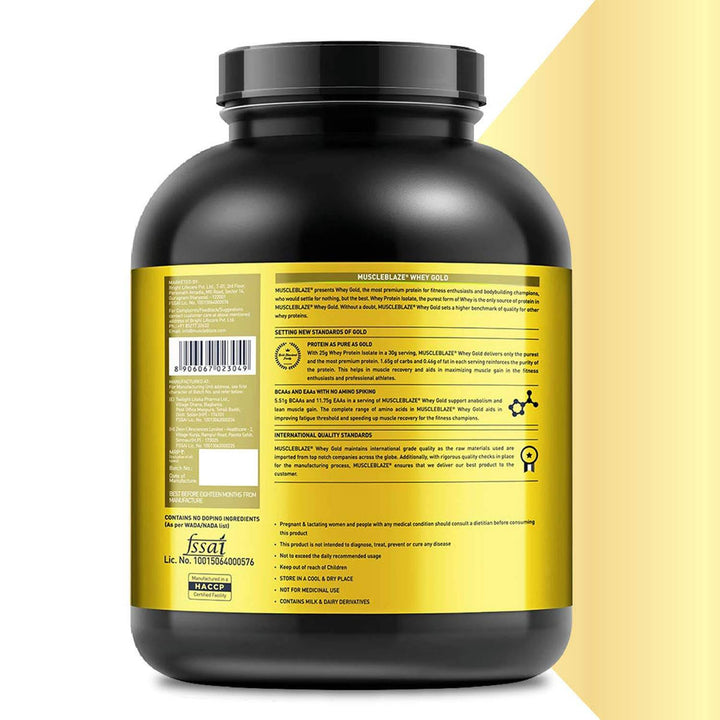 MuscleBlaze Whey Gold, 100% Whey Protein Isolate - Halt