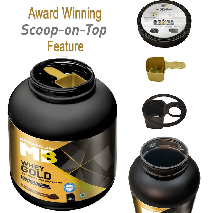 MuscleBlaze Whey Gold, 100% Whey Protein Isolate - Halt