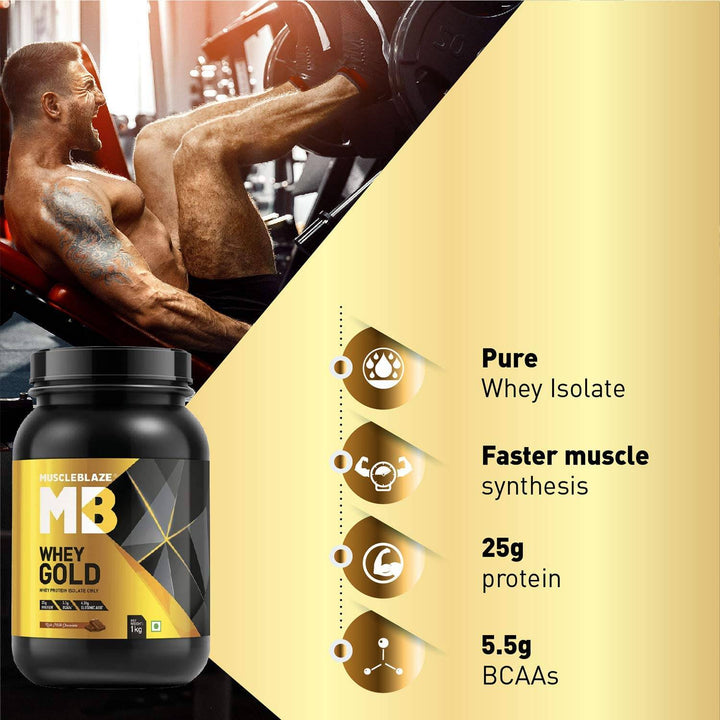 MuscleBlaze Whey Gold, 100% Whey Protein Isolate - Halt