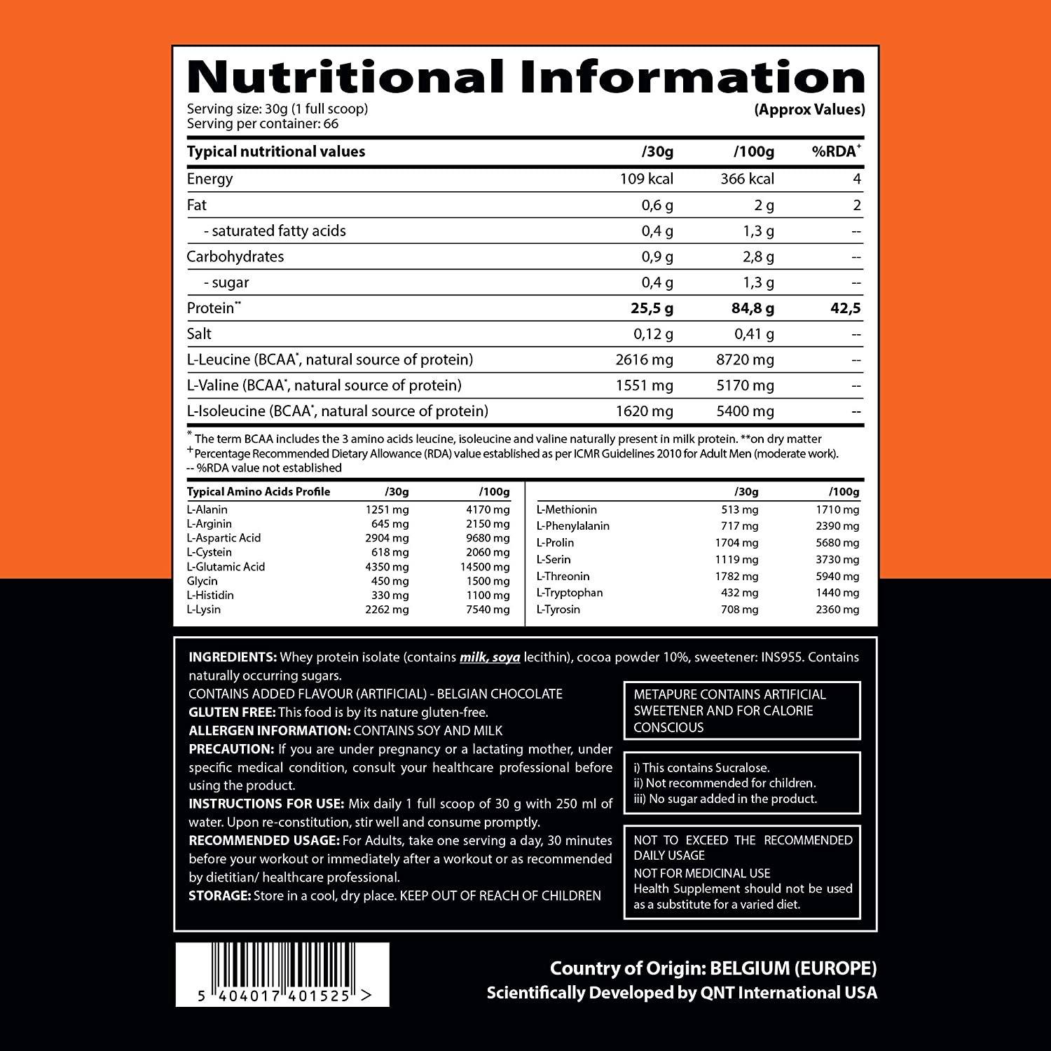 QNT Metapure Zero Carb Protein | 100% Pure Whey Isolate Powder