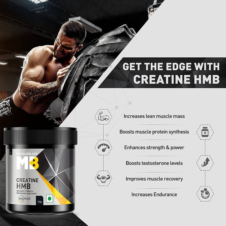 MuscleBlaze Creatine HMB Powder 125 gm (26 Servings) - Halt