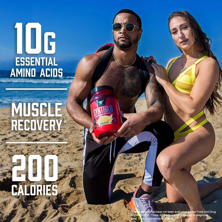 BSN SYNTHA-6 Whey Protein in chocolate milkshake flavor, offering 22g protein and 10g amino acids per serving. Supports muscle recovery and fat loss.