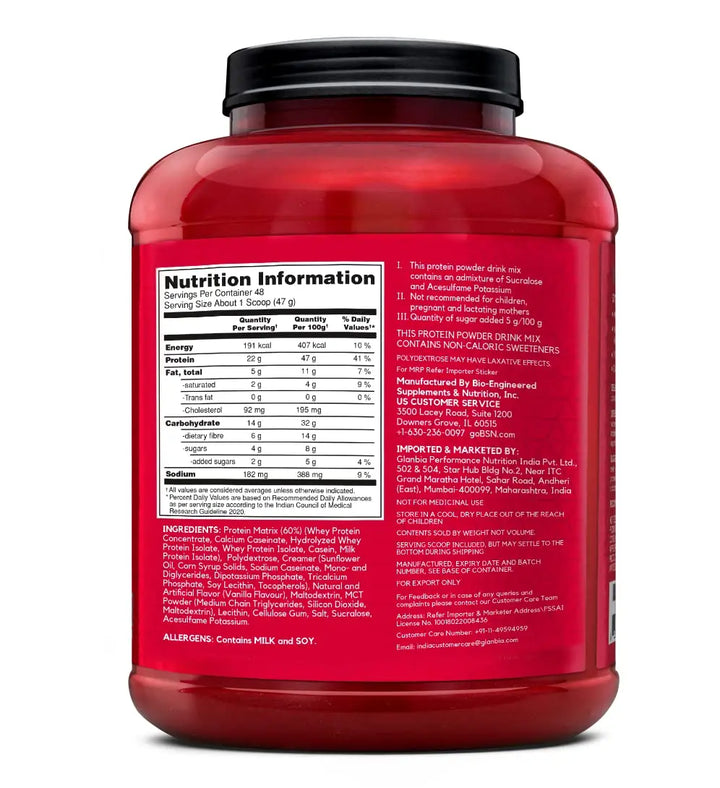BSN SYNTHA-6 Whey Protein in chocolate milkshake flavor, offering 22g protein and 10g amino acids per serving. Supports muscle recovery and fat loss.
