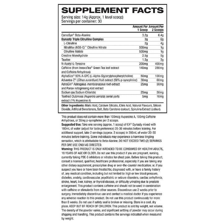 Cellucor C4 Dynasty MMXX Pre Workout Powder Cellucor