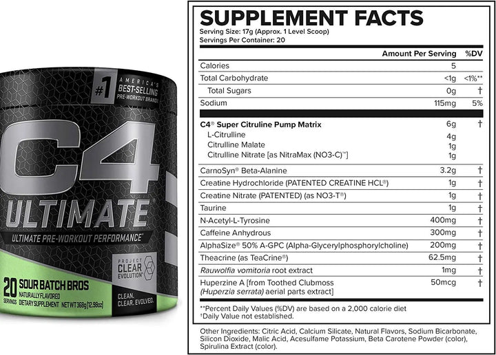 Cellucor, C4 Ultimate Pre-Workout Performance, Cellucor