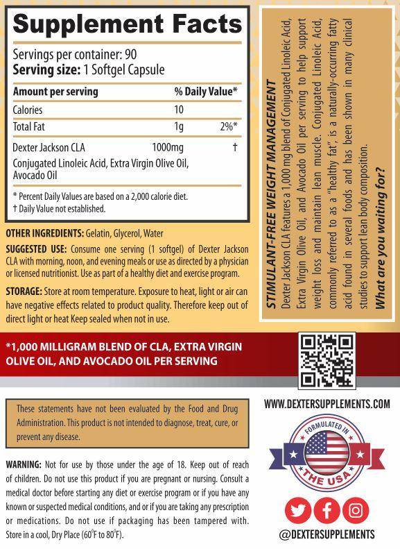 Dexter Jackson CLA 1000mg, 90 Softgels - Halt