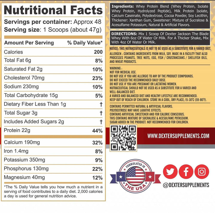 Dexter Jackson Signature Series THE BLADE WHEY 5LBS Chocolate Flavour - Halt