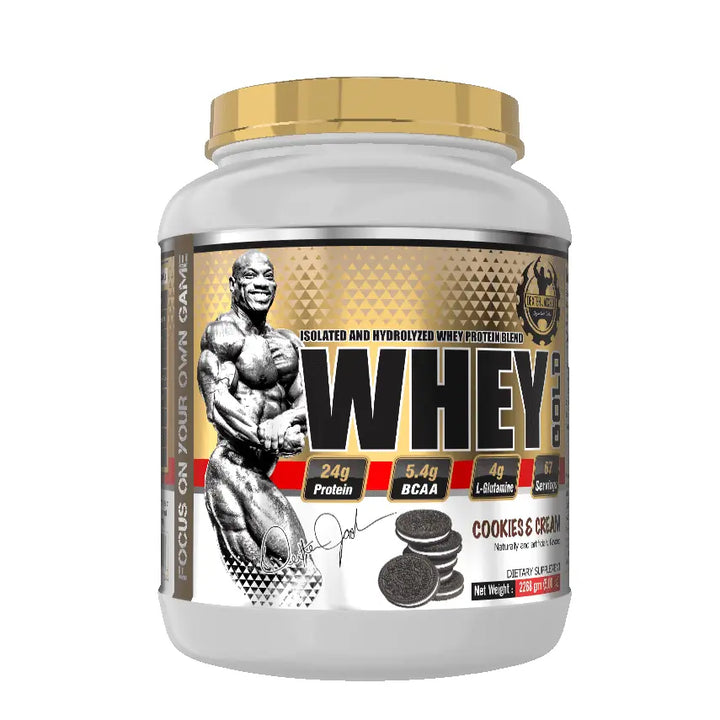 Dexter Jackson isolated and hydrolyzed whey protein blend whey gold - Halt