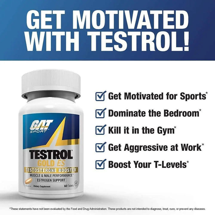 GAT Sport Testrol Gold ES, Testosterone Booster (60 Tablets) - Halt