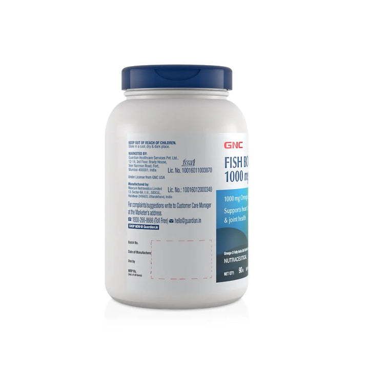 GNC Fish Body Oil 1000 mg - 90 Softgels GNC
