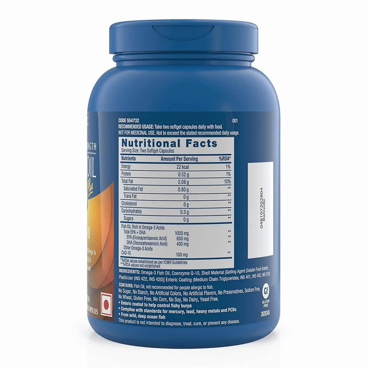 GNC Triple Strength Fish Oil Plus CoQ 10 (60 Softgel Capsule) GNC