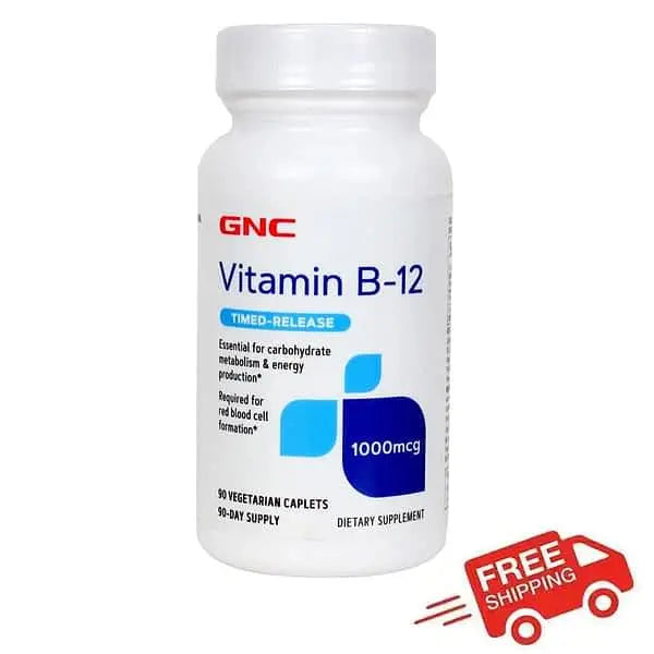 GNC VITAMIN B-12 1000 MCG (90 VEG Caplets) - Halt