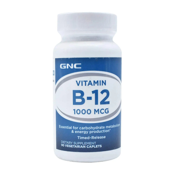 GNC Vitamin B-12 1000 MCG, 90 Vegetarian Tablets - Halt