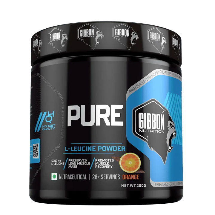 Gibbon Nutrition Pure L Leucine Powder (26 Servings) Orange Gibbon Nutrition