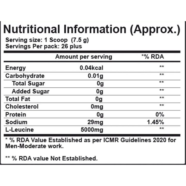 Gibbon Nutrition Pure L Leucine Powder (26 Servings) Orange Gibbon Nutrition