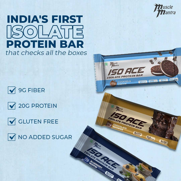 Muscle Mantra ISO ACE Isolate Protein Bar (3 Box of 6 bars each)