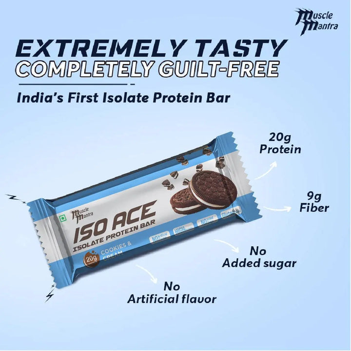 Muscle Mantra ISO ACE Isolate Protein Bar (3 Box of 6 bars each) - Halt