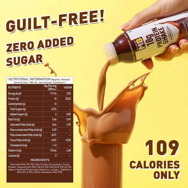 MuscleBlaze 18g Protein Shake (No Added Sugar), 6 Piece(s)/Pack (Exp 07/23) MuscleBlaze