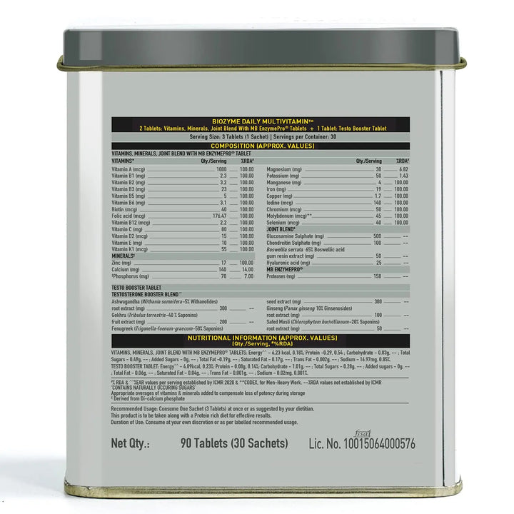 MuscleBlaze Biozyme Daily Multivitamin, 90 Tablets MuscleBlaze