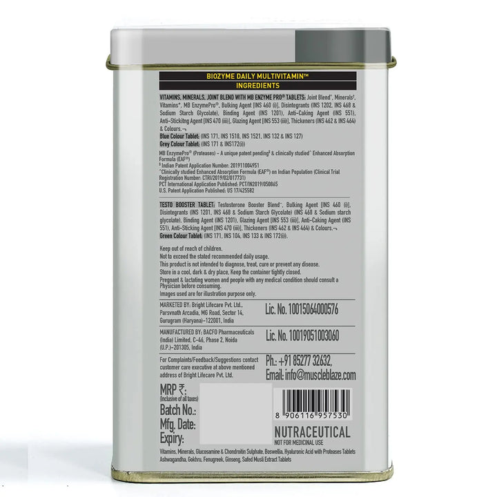 MuscleBlaze Biozyme Daily Multivitamin, 90 Tablets MuscleBlaze