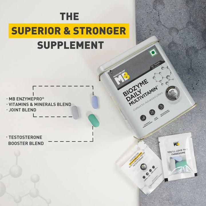 MuscleBlaze Biozyme Daily Multivitamin, 90 Tablets MuscleBlaze