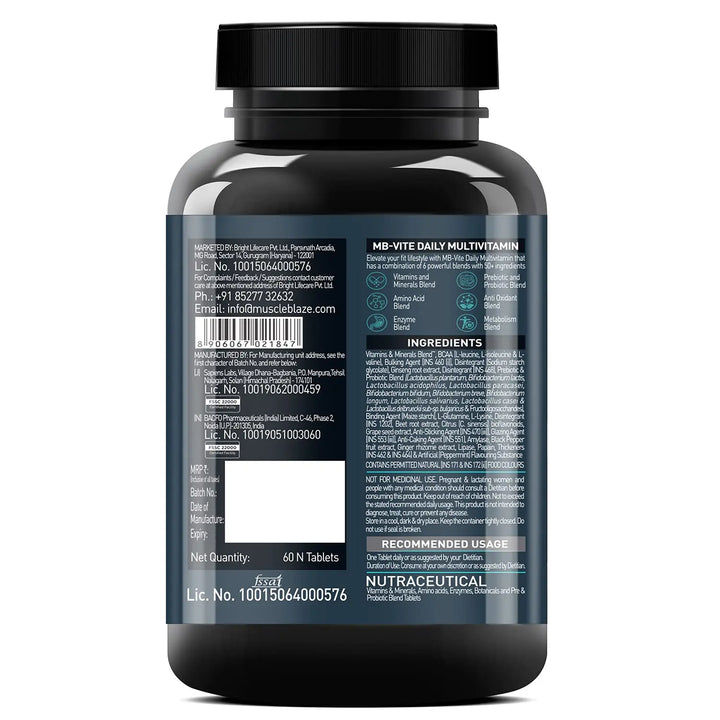 MuscleBlaze MB-VITE Multivitamin - 60 Tablets MuscleBlaze