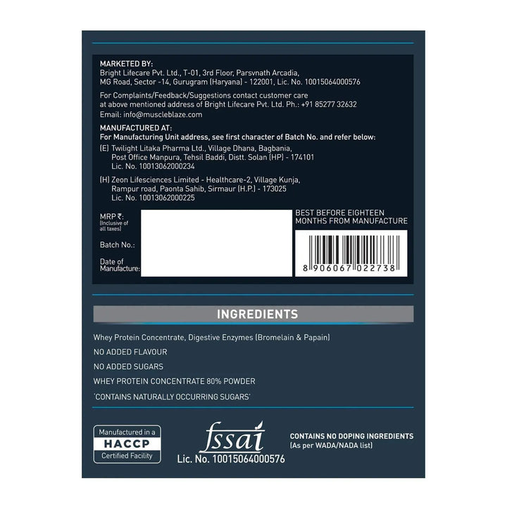 MuscleBlaze Raw Whey Protein 80% MuscleBlaze