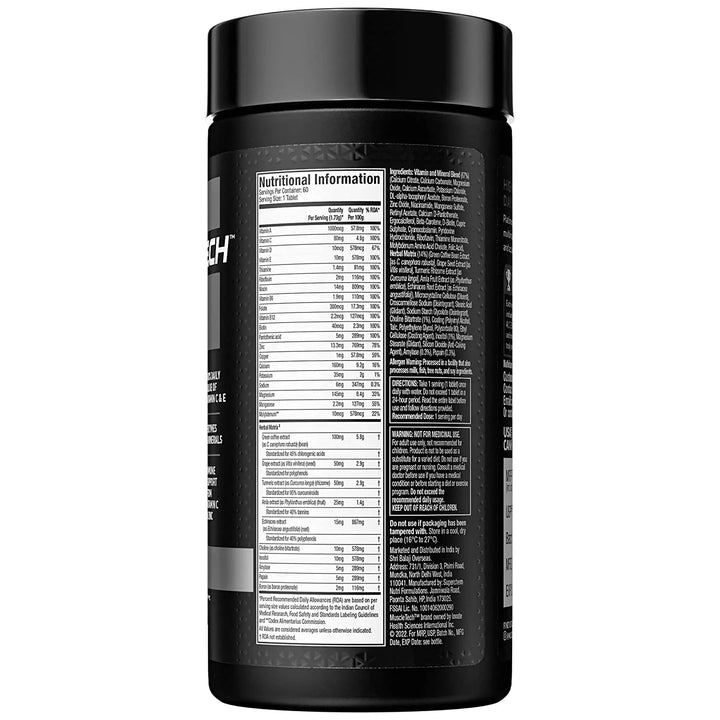 Muscletech Platinum MultiVitamin 60 Tablets (Indian) Muscletech