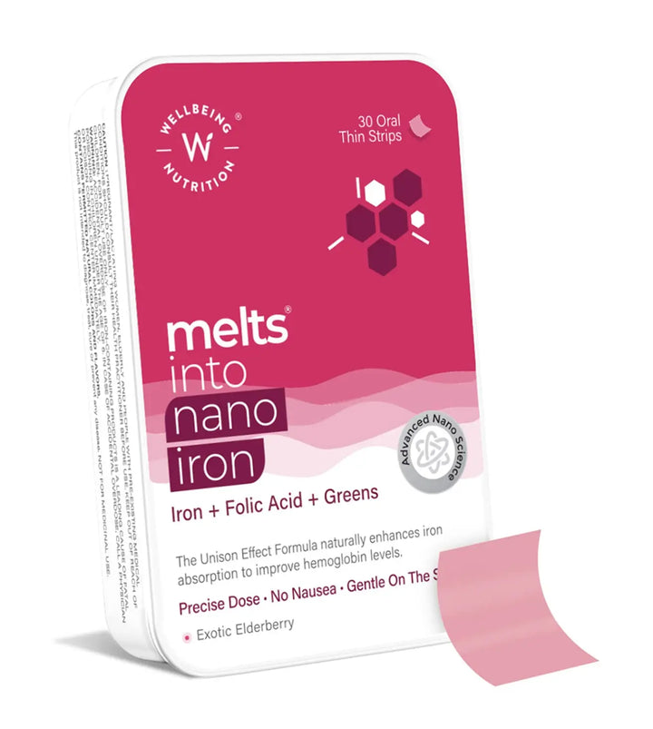 Wellbeing Nutrition Melts Nano Iron (30 Oral Strips) - Halt
