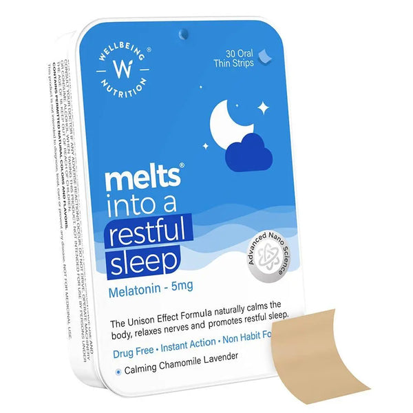 Wellbeing Nutrition Melts Restful Sleep (30 Oral Strips) Wellbeing Nutrition