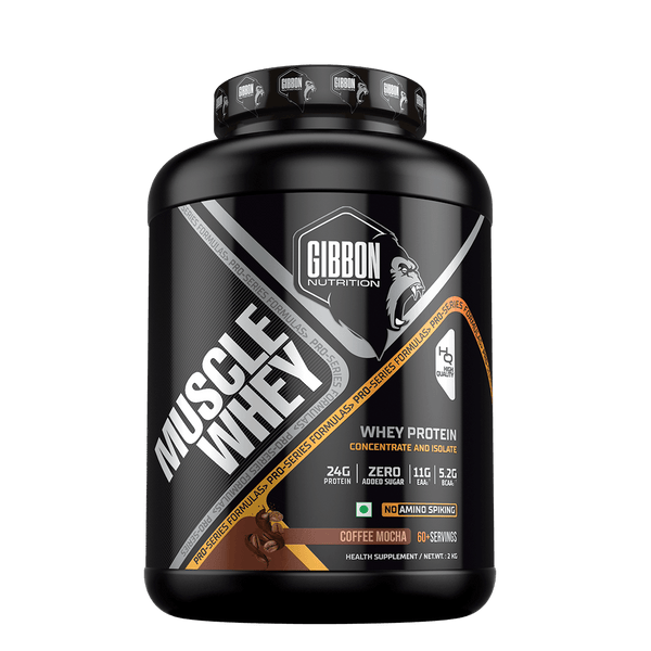Gibbon Muscle Whey Protein, 60+ Servings, Coffee Mocha flavour - Halt
