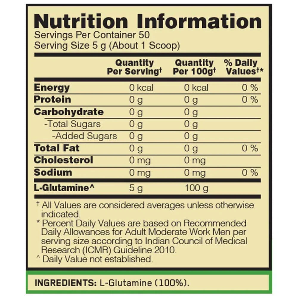 Optimum Nutrition Glutamine Powder, 250g, 50 Servings - Halt