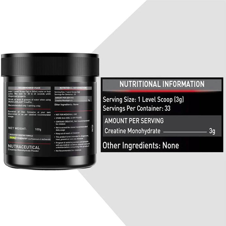 MuscleBlaze CreaPRO Creatine with Creapure Powder from Germany - Halt