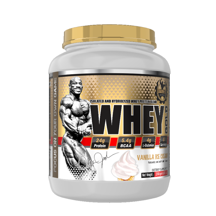 Dexter Jackson isolated and hydrolyzed whey protein blend whey gold - Halt